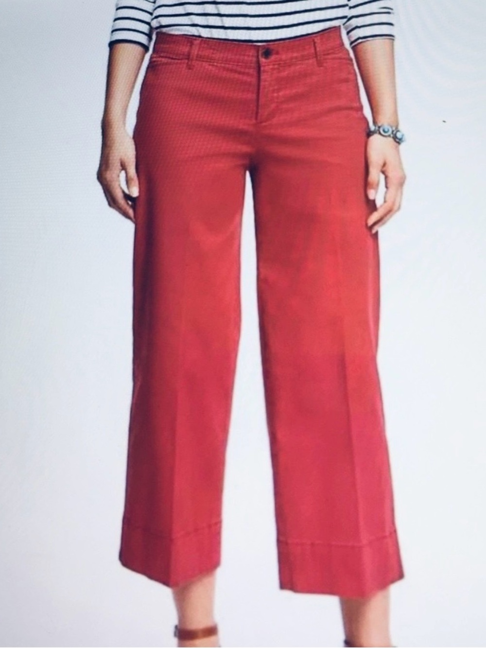 Old Navy Cropped Wide-Leg Twill Pants in Right Said Red. High Rise. Size 18.